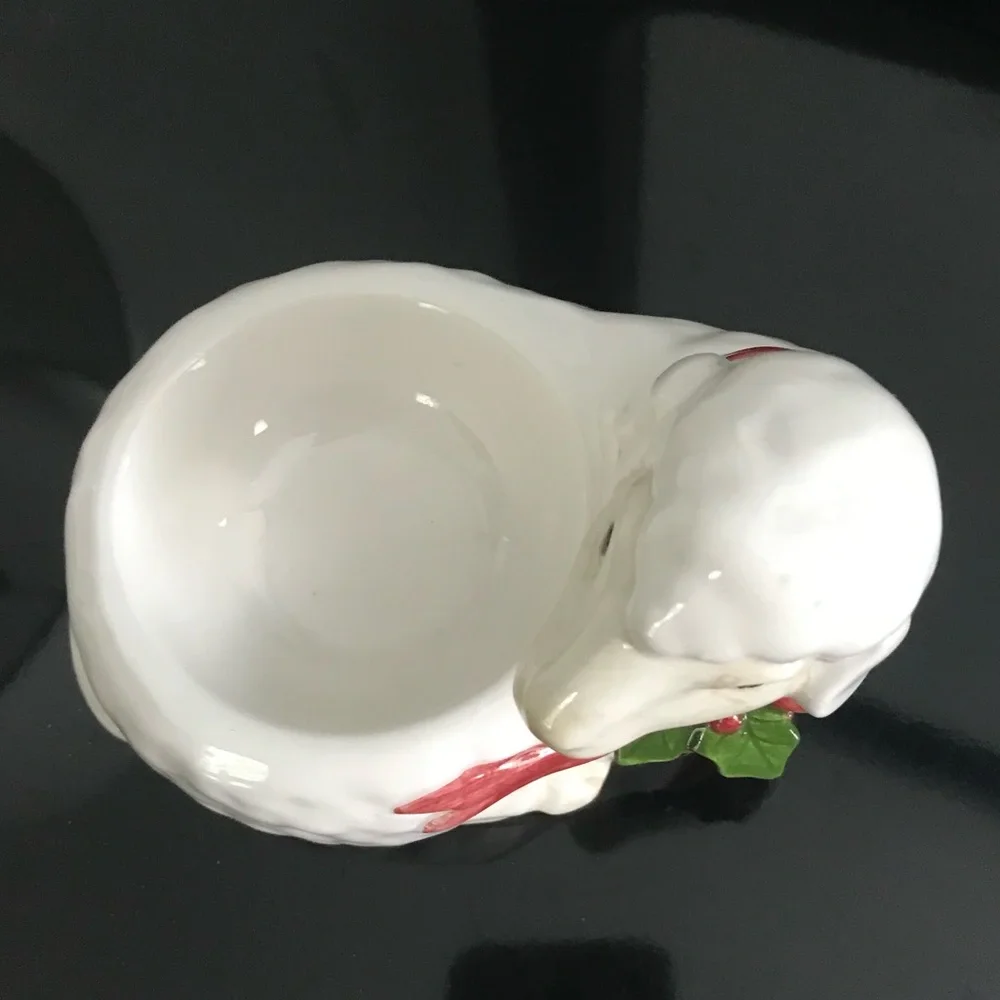 Vintage FITZ & FLOYD Christmas Lamb Votive Candleholder